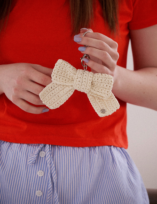 No.205 / Big Ribbon Crochet Keyring