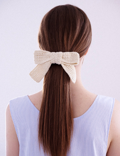 No.206 / Big Ribbon Crochet HairClip
