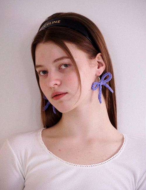 No.201 / Ribbon Crochet Earring (Silver 925)