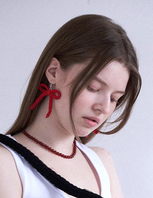 No.201 / Ribbon Crochet Earring (Silver 925)